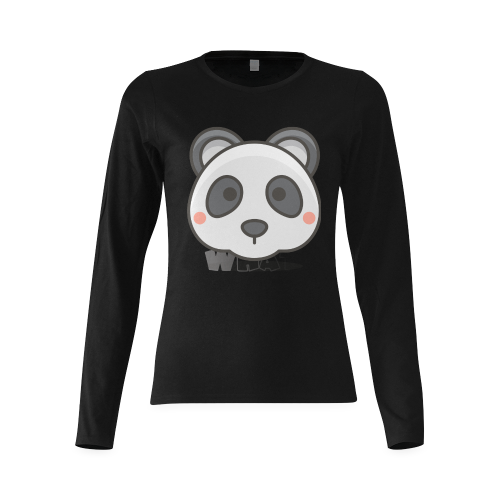 womens t shirt long sleeve panda Sunny Women's T-shirt (long-sleeve) (Model T07)