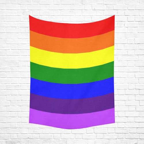 Rainbow Flag (Gay Pride - LGBTQIA+) Cotton Linen Wall Tapestry 60"x 80"