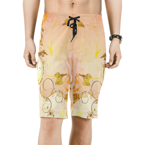 Beautiful flowers in soft colors Men's All Over Print Board Shorts (Model L16)
