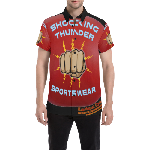 Shocking Thunder S/S Button Shirt Men's All Over Print Short Sleeve Shirt (Model T53)