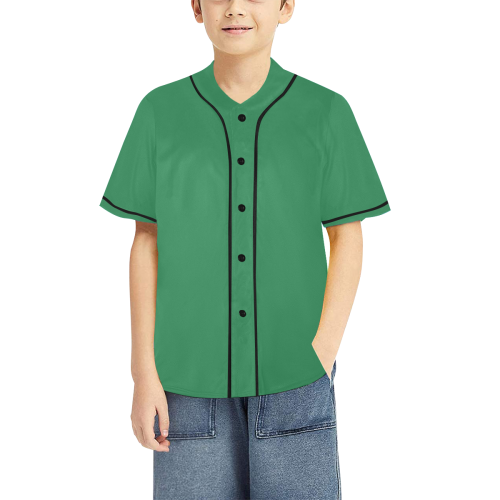 color sea green All Over Print Baseball Jersey for Kids (Model T50)