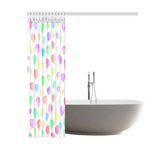 Pastel Hearts Shower Curtain 60"x72"
