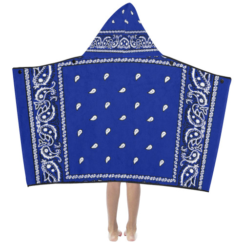 KERCHIEF PATTERN BLUE Kids' Hooded Bath Towels