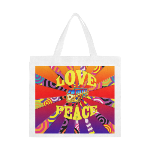 Boho Love and Peace Canvas Tote Bag/Large (Model 1702)