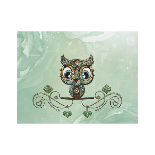 Cute little owl, diamonds Neoprene Water Bottle Pouch/Medium