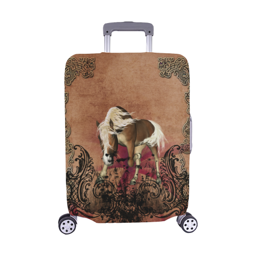 Amazing horse with flowers Luggage Cover/Medium 22"-25"