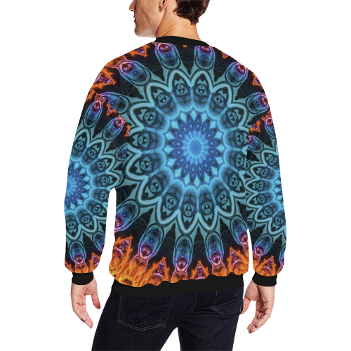 MANDALA SKY ON FIRE All Over Print Crewneck Sweatshirt for Men/Large (Model H18)