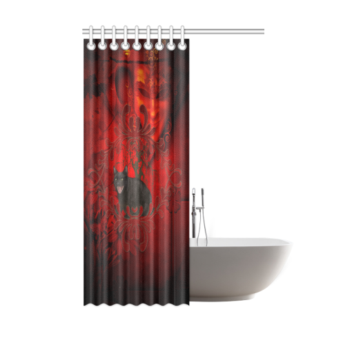 Funny angry cat Shower Curtain 48"x72"