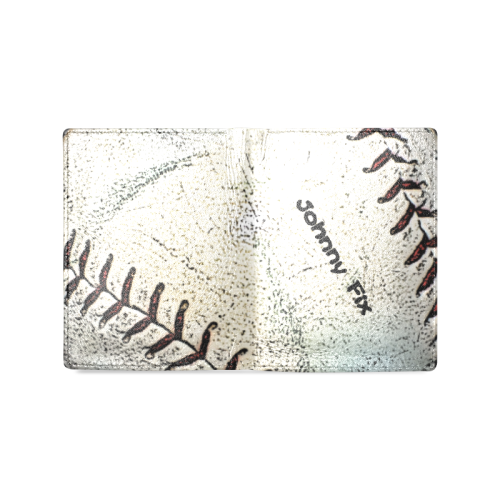 Baseball add name Men's Leather Wallet (Model 1612)