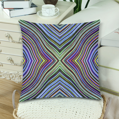 Wild Wavy X Lines 08 Custom Zippered Pillow Cases 18"x 18" (Twin Sides) (Set of 2)