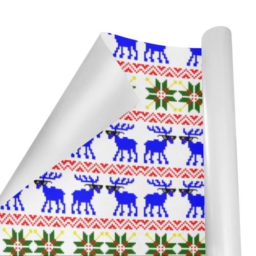 Christmas Ugly Sweater Deer "Deal With It" Gift Wrapping Paper 58"x 23" (1 Roll)