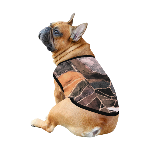 leather patchwork print pattern All Over Print Pet Tank Top