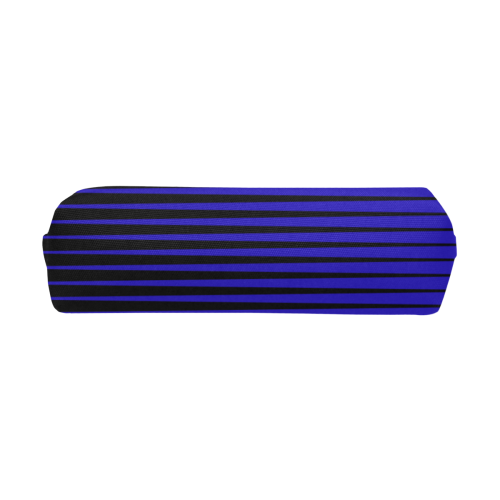 Tapered Black and Blue Stripes Pencil Pouch/Small (Model 1681)