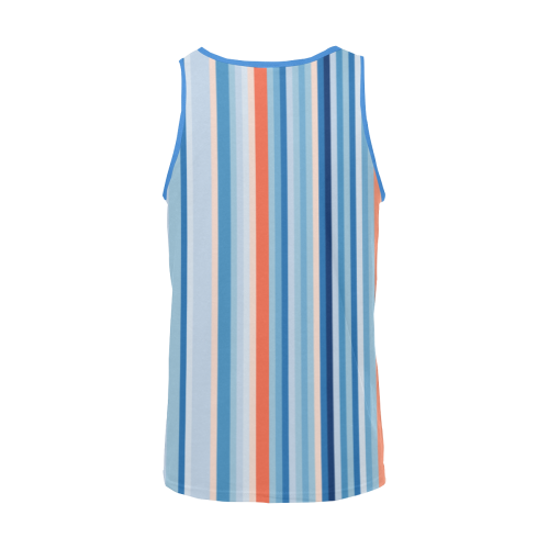 Blue and coral stripe 1 Men's All Over Print Tank Top (Model T57)