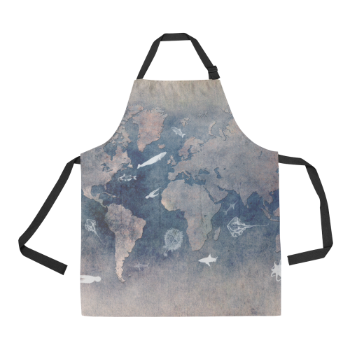world map 26 All Over Print Apron