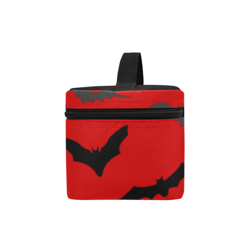 Bats HALLOWEEN Pattern RED Cosmetic Bag/Large (Model 1658)
