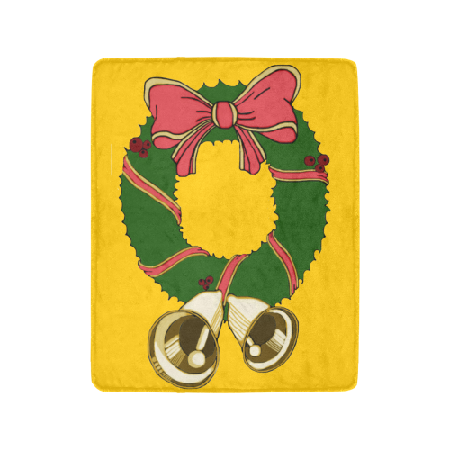 Christmas Wreath Yellow Ultra-Soft Micro Fleece Blanket 40"x50"
