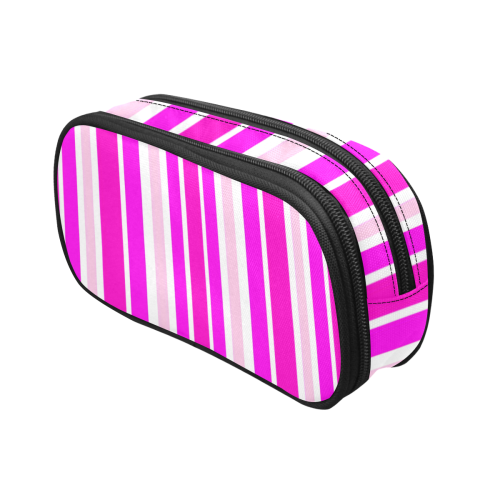 Summer Pinks Stripes Pencil Pouch/Large (Model 1680)