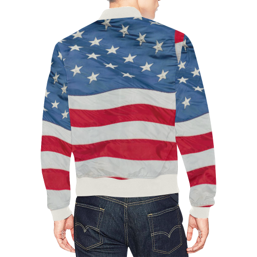 american flag-page001 All Over Print Bomber Jacket for Men/Large Size (Model H19)