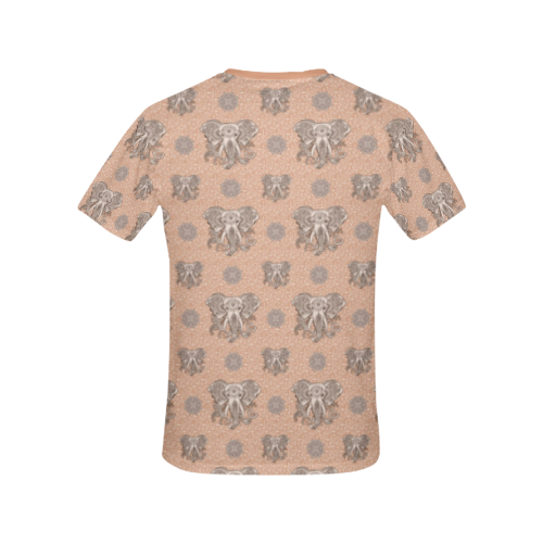 Ethnic Elephant Mandala Pattern All Over Print T-shirt for Women/Large Size (USA Size) (Model T40)