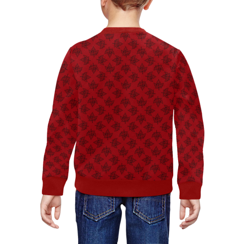 Kid's Canada Souvenir Sweatshirts Retro Red All Over Print Crewneck Sweatshirt for Kids (Model H29)