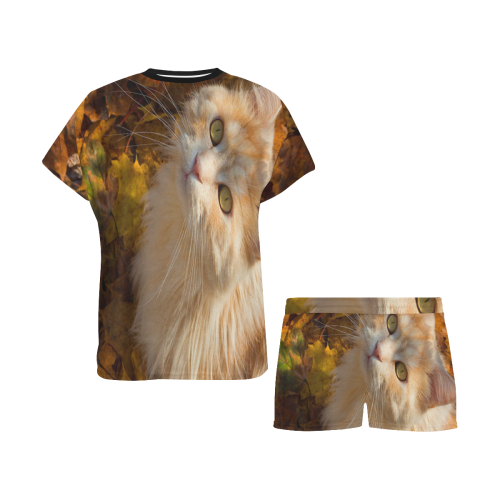 cat Women's Short Pajama Set