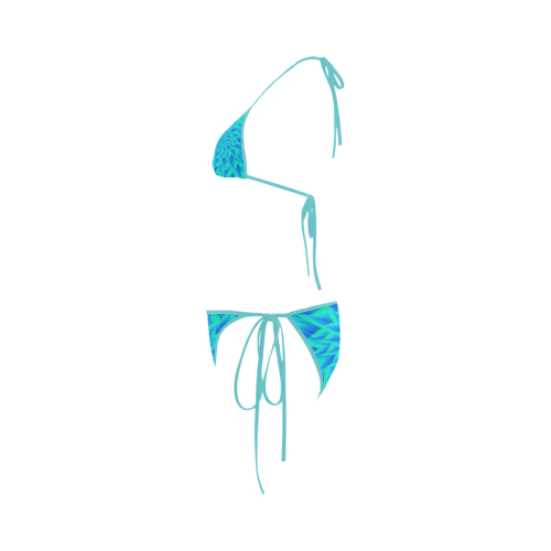Baby blue flower on the wind Custom Bikini Swimsuit