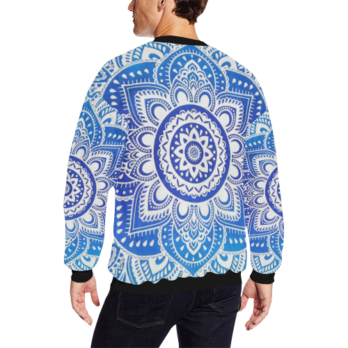 MANDALA LOTUS FLOWER All Over Print Crewneck Sweatshirt for Men/Large (Model H18)