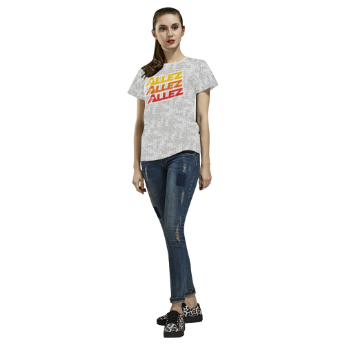 Allez Allez Allez White All Over Print T-shirt for Women/Large Size (USA Size) (Model T40)