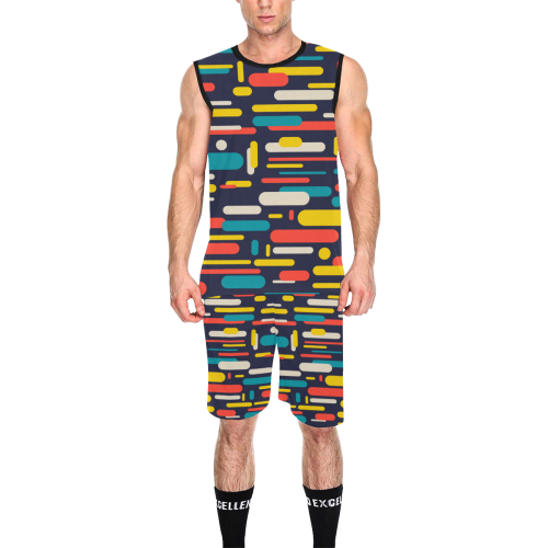 Colorful Rectangles All Over Print Basketball Uniform