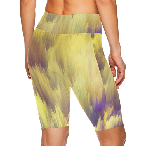 glitch art #colors Women's Workout Half Tights (Model L42)