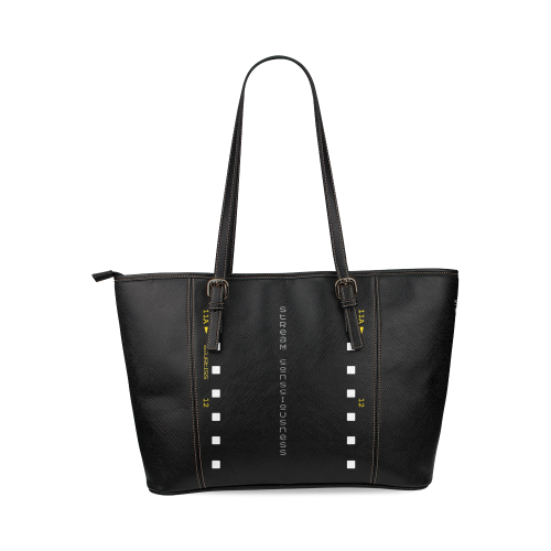 Stream Consciousness Blues Lady Leather Tote Bag/Small (Model 1640)