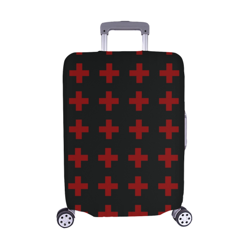 Punk Rock Style Red Crosses Pattern Design Luggage Cover/Medium 22"-25"