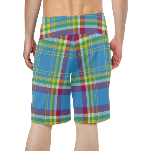 Yukon Tartan Men's All Over Print Board Shorts (Model L16)