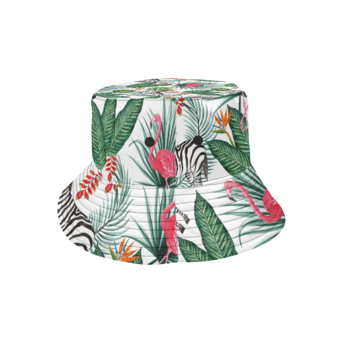 Awesome Flamingo And Zebra All Over Print Bucket Hat