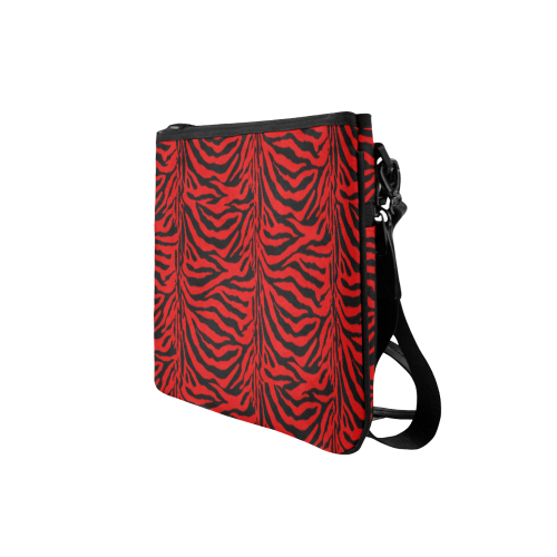 Zebra Animal Pattern on Red Slim Clutch Bag (Model 1668)