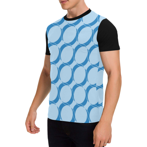 Abstract  pattern - blue. Men's All Over Print T-Shirt with Chest Pocket (Model T56)