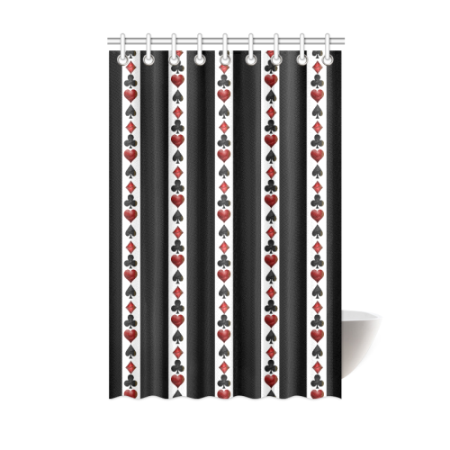 Playing Card Symbols Stripes Shower Curtain 48"x72"