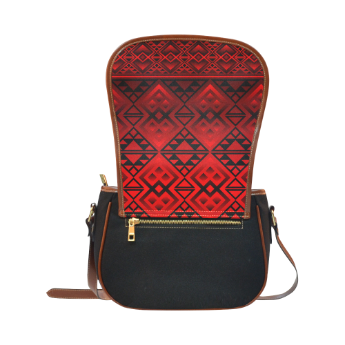 The Lodge design Red Saddle Bag/Small (Model 1649)(Flap Customization)