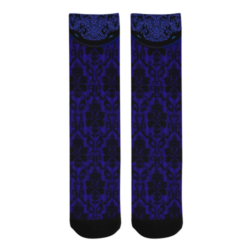 Gothic Victorian Black'n Blue Pattern Men's Custom Socks