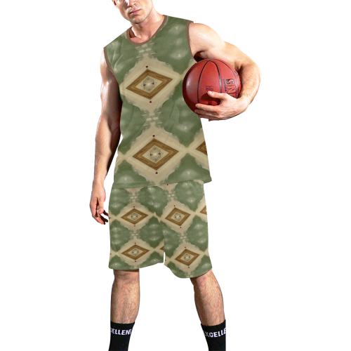 Geometric Camo All Over Print Basketball Uniform