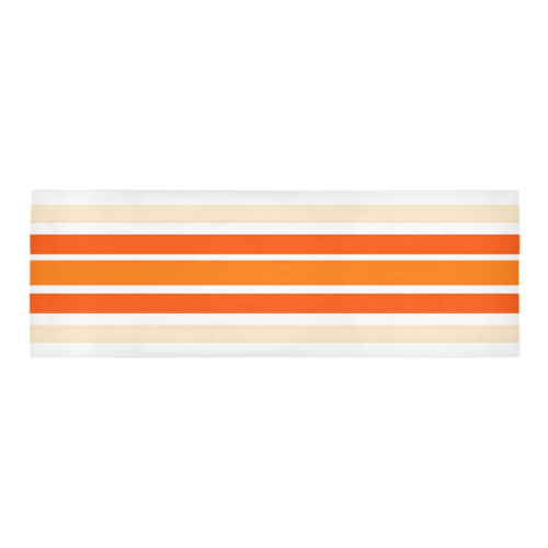 Bright Orange Stripes Area Rug 9'6''x3'3''