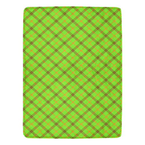 Plaid 1 tartan in green, orange and brown Ultra-Soft Micro Fleece Blanket 60"x80"