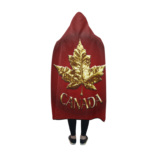 Canada  Gold Maple Leaf Blanket Hoodies Hooded Blanket 60''x50''