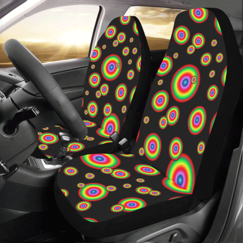 Neon Colored different sized targets Car Seat Covers (Set of 2)