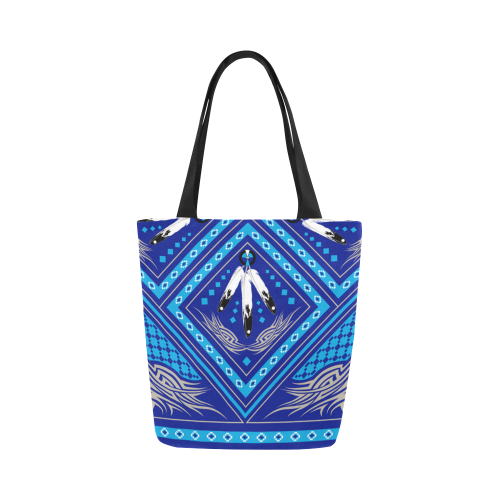 Deeds well Done Blue Canvas Tote Bag (Model 1657)