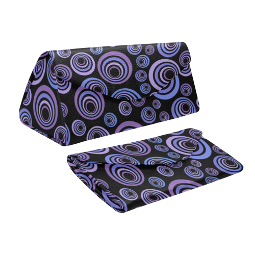 Retro Psychedelic Ultraviolet Blue Pattern Custom Foldable Glasses Case