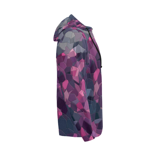 purple pink magenta mosaic #purple All Over Print Full Zip Hoodie for Men/Large Size (Model H14)