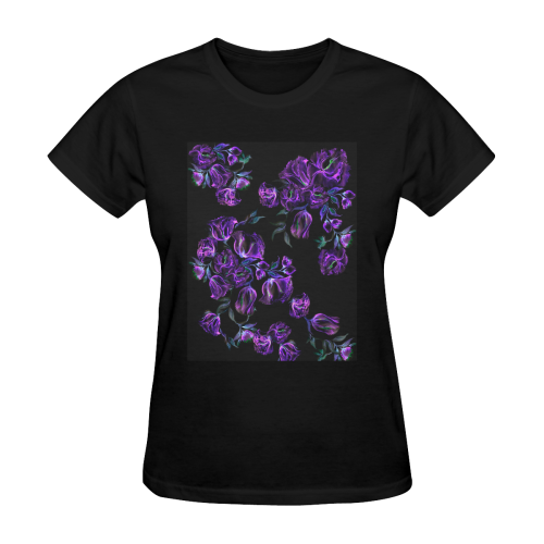 Chinese Peonies Women's T-Shirt in USA Size (Two Sides Printing)