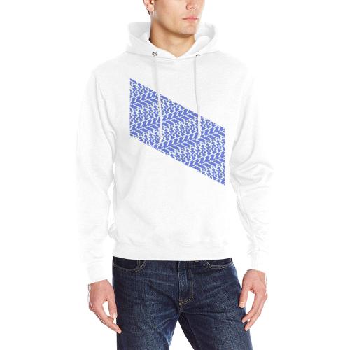 NUMBERS Collection White/Sky Blue 1234567 Flag Men's Classic Hoodie (Model H17)